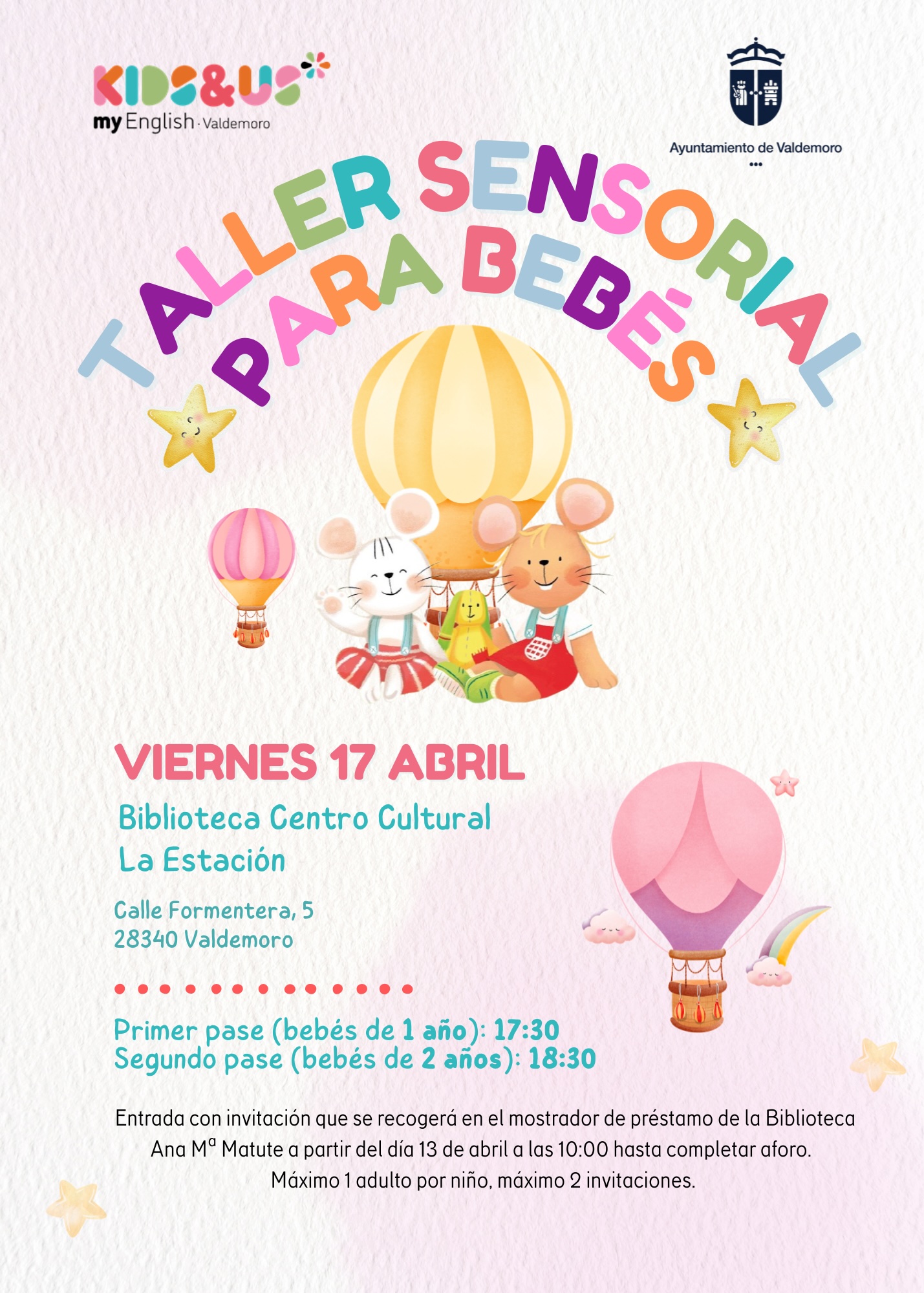 Cartel Taller sensorial para bebés Kids&Us