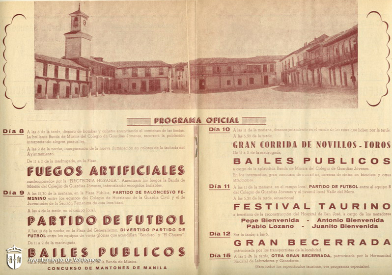 Páginas centrales del programa de fiestas - Año 1954