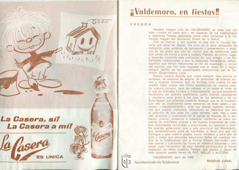 Páginas centrales del programa de fiestas - Año 1968