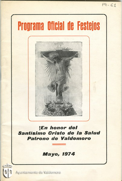 Portada del programa de fiestas - Año 1974
