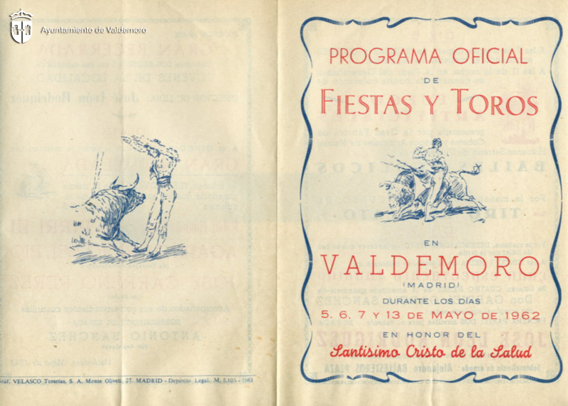 Portada y contraportada del programa de fiestas - Año 1962