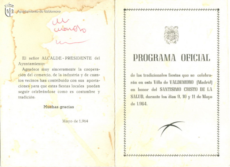 Portada y contraportada del programa de fiestas - Año 1964