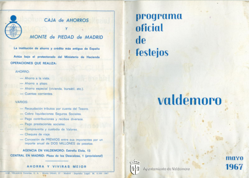 Portada y contraportada del programa de fiestas - Año 1967